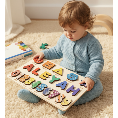 Custom Handmade Name Puzzle with geometry