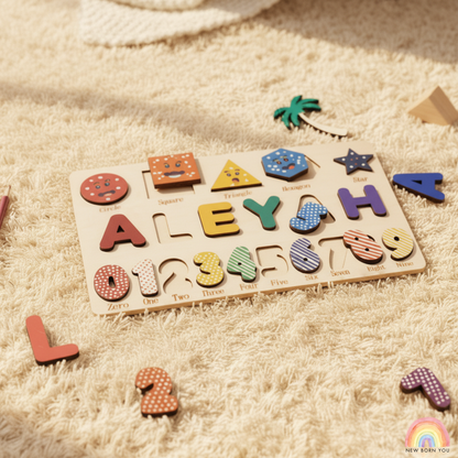 Custom Handmade Name Puzzle with geometry