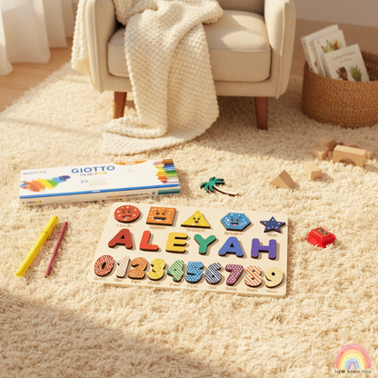 Custom Handmade Name Puzzle with geometry