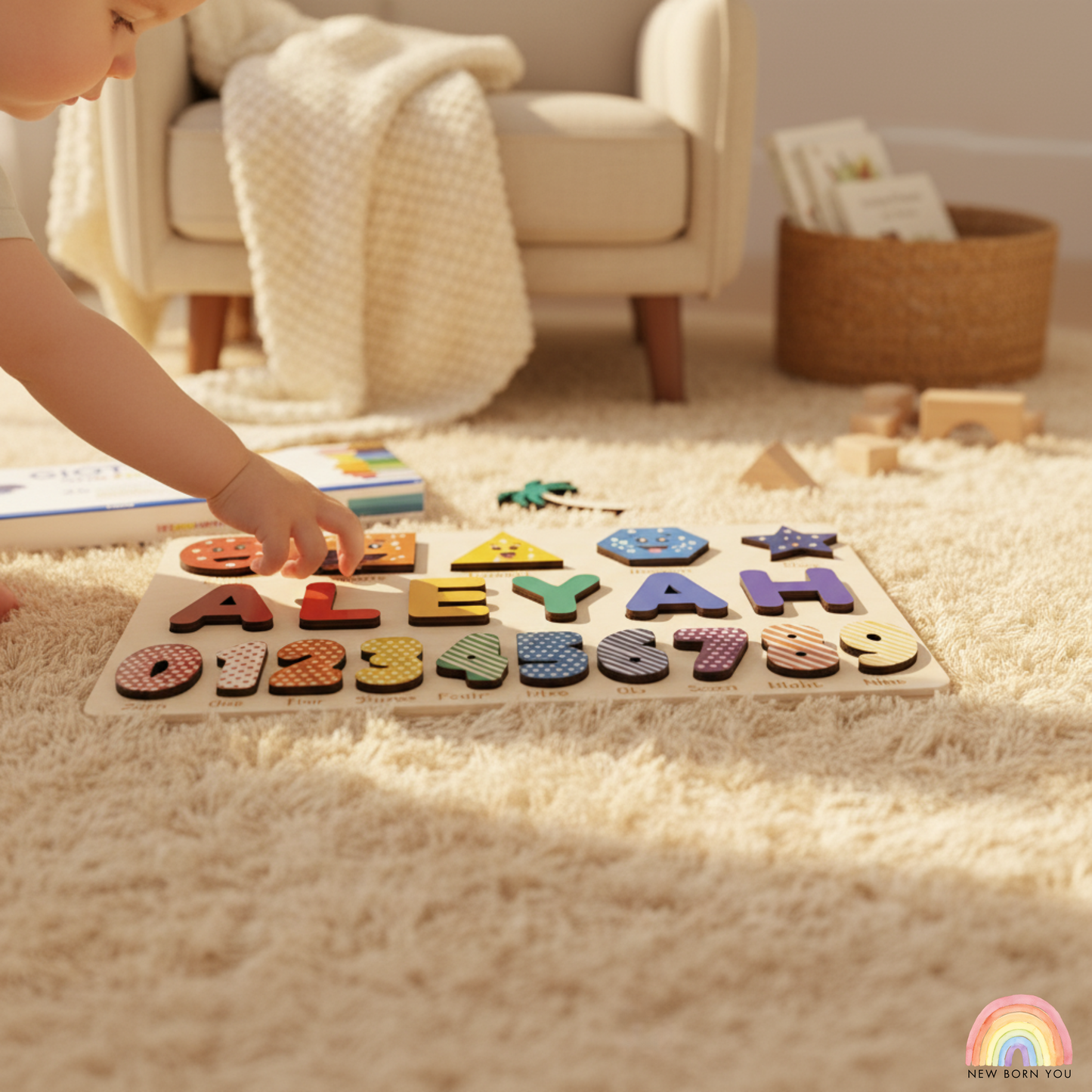 Custom Handmade Name Puzzle with geometry