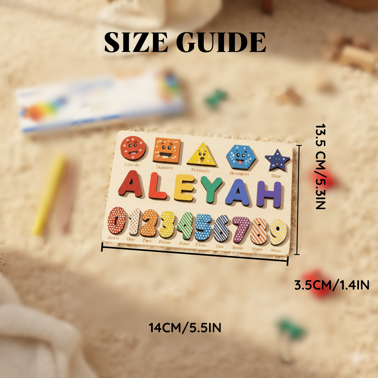 Custom Handmade Name Puzzle with geometry