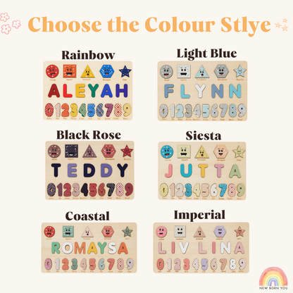 Custom Handmade Name Puzzle with geometry