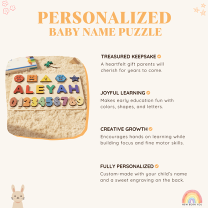 Custom Handmade Name Puzzle with geometry