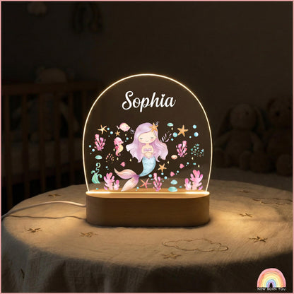 Personalised Cute Bunny Floral Night Light, LED Lamp for Baby Girls, Custom Floral Plaque with Name, Nursery Decor, Baptism Baby Shower Gift