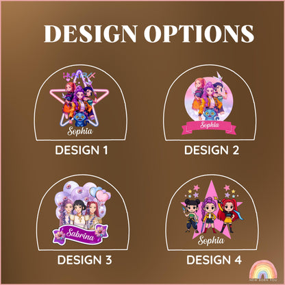 Personalised K-POP DEMON HUNTER Night Light, Led Lamp for Baby Girls, Custom Night Light with Name, Nursery Decor, Baptism Baby Shower Gift