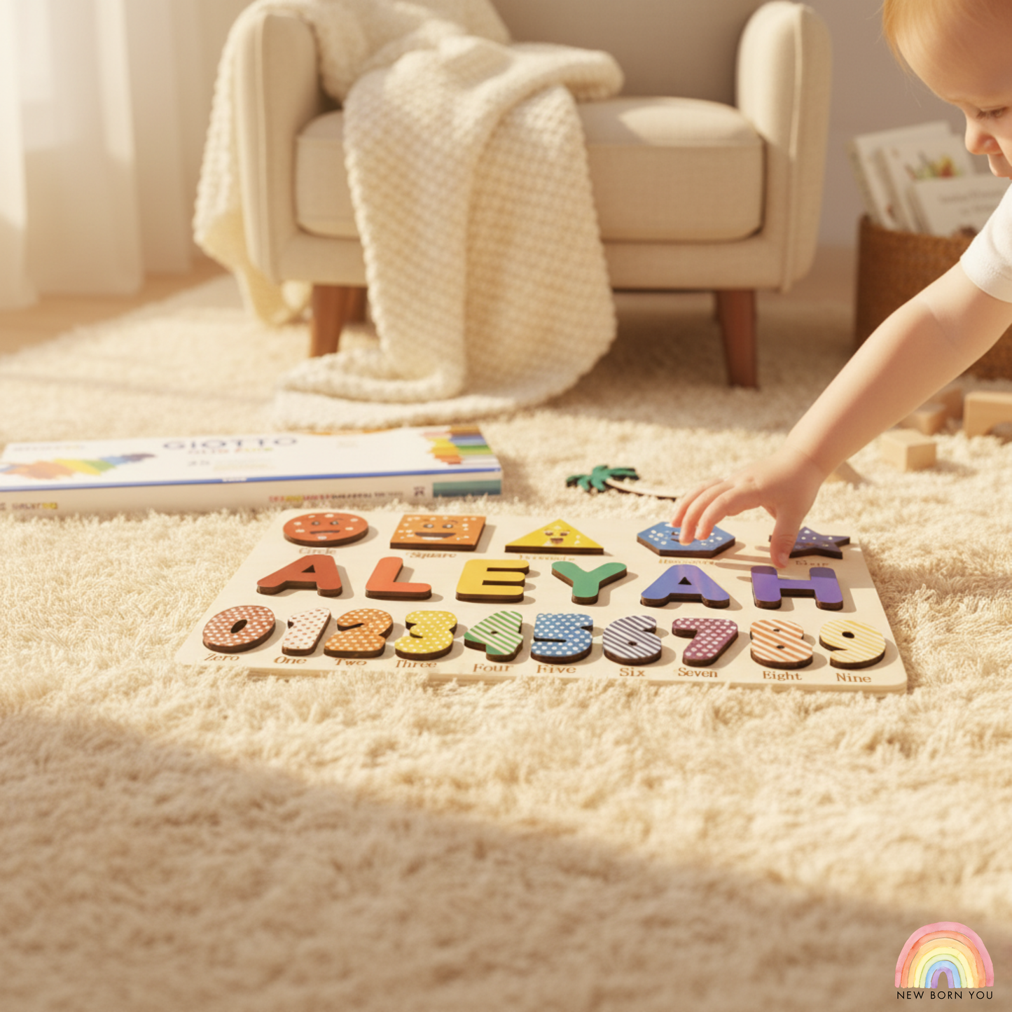 Custom Handmade Name Puzzle with geometry