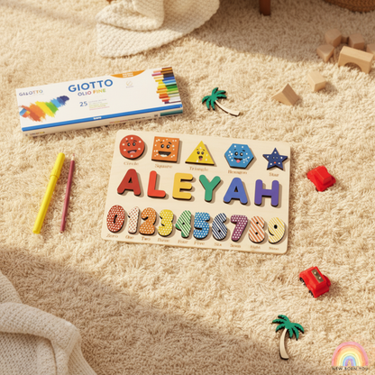 Custom Handmade Name Puzzle with geometry