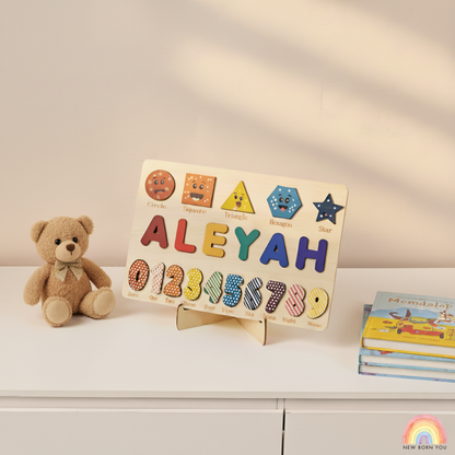 Custom Handmade Name Puzzle with geometry